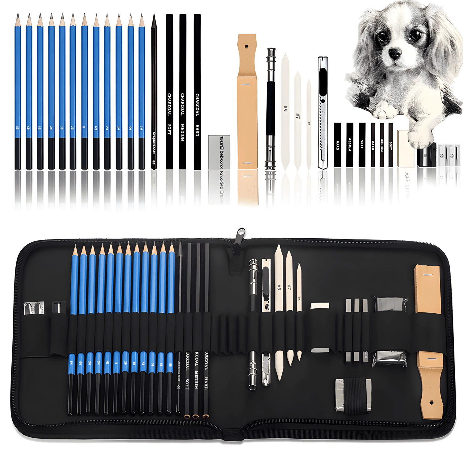 Kit Professionale Per Disegno Artistico - 2 Spatole, Gomma Pane E Sfumini Per Carboncino E Matite - Foto 10