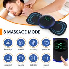 5pcs Remote Control  EMS Muscle Stimulator Massage Pads With 8 Massage Modes, 19 Levels Of Intensity, Deep Relaxation Massage Pads For Relief Of Muscle Tension For Muscles, Back - Black - View 3