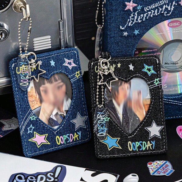 1pc Cynure Faux Leather Vertical Badge Holder ID Card Holder Case For School Office,School Supplies,Back To School