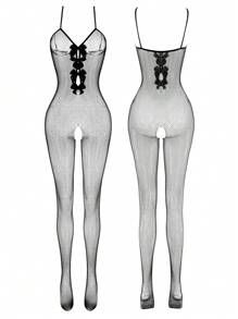性感内衣连体裤，性感开襟连体裤，女式连体裤和性感内衣 - 黑色 - 查看 9