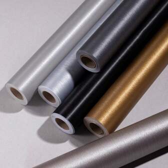 1 Roll Thick Self-Adhesive Faux Metal Kitchen Cupboard Sticker, Metal Grain Waterproof Damp-Proof Cabinet Door Decor,Minimalist Home Decor, Modern Stickers, Gift, Living Room Decor, Home Bedroom Refresh,Kitchen Ideas, Bathroom Decor