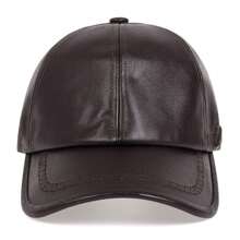 1Piece Men PU Leather Baseball Cap Outdoor Adjustable Sunscreen Leisure Hat Spring Autumn Travel Tourism Beach Vacation