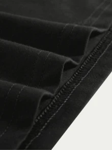 Never Give Up Rabbit T-Shirt Blouse Print Comfort Casual Premium Streetwear Unisex - 黑色 - 查看 3