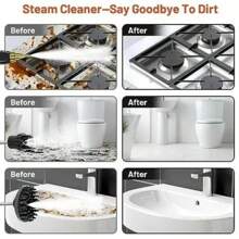 Handheld Steam Cleaner 2500W High Pressure Steam Cleaner For Home, Steamer For Cleaning With 3 Brush Heads, 2 Washers & Extended Rod, Steam Cleaner For Upholstery Kitchen Air Conditioning Bathroom To Remove Grime, Grease, Oil Fume, And More - 美規A型插(110-127V) - 查看 3
