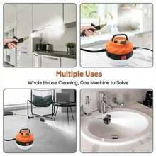 Handheld Steam Cleaner 2500W High Pressure Steam Cleaner For Home, Steamer For Cleaning With 3 Brush Heads, 2 Washers & Extended Rod, Steam Cleaner For Upholstery Kitchen Air Conditioning Bathroom To Remove Grime, Grease, Oil Fume, And More - 美規A型插(110-127V) - 查看 6