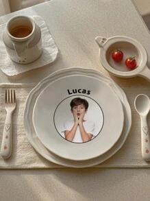 1pc Custom Photo Plate - 8.11" (20.6cm) Diameter - Personalized Gift For Kid With Photo And Text, Birthdays, Anniversaries, Mother's Day, Father's Day, Ideal For Kid, Mom, Dad, Girlfriend, Boyfriend, Wife, Husband, Best Friend - Cherish Your Loved Ones' Photos With This Elegant Decorative Plate Baby Shower Ornamental, Letter, Stylish, Cute, Adorable, Casual, Custom, Personalized, Unique, Customized, Baby Gifts, Ideal Gifts For Him, Ideal Gifts For Her, Son, Daughter