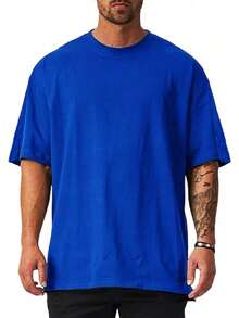 Men's Oversized StreetWear Limited Edition T-Shirt 100% Cotton From S To Plus Size G3 - 寶藍色 - 查看 3