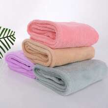 1 mũ sấy tóc một lớp, khăn xếp, vải nỉ san hô, thấm nước nhanh và khô nhanh, mũ tắm, khăn lau khô tóc cho tóc dài. - Nhiều màu - Xem 3