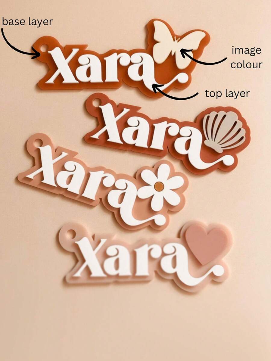 Cute Custom Name Bag Tag Flower Love Shell Luggage Charms for Sale