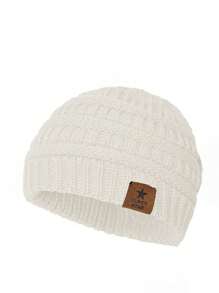 1pc Kids Star Pattern Knitted Beanie Hat, Warm Winter Round Top Cap - 1PC - View 8