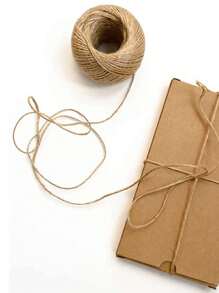 Fio De Juta Natural Retrô De 50m  Para Artesanato Diy, Costura, Embrulho, Decoração De Lembrancinhas De Festa De Casamento, Cor Cáqui 1 Peça