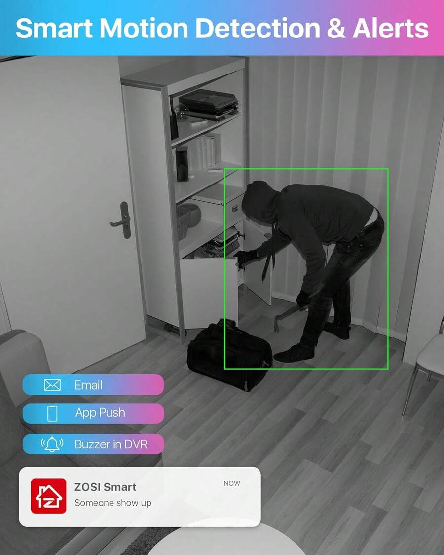 ZOSI ZOSI 8CH CCTV Camera System With 4 X 1080P HD Outdoor Security