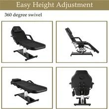 Facial Chair Hydraulic Tattoo Chair Adjustable Height Swivel Beauty Spa Bed For Extensions With Hydraulic Stool - màu đen - Xem 4