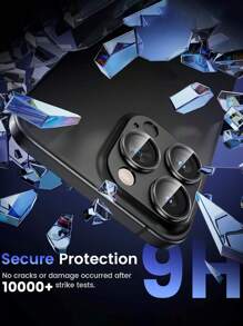 16Pro/16Pro Max Camera Lens Protector, Metal Aluminum Alloy Tempered Glass Camera Screen Protector Accessories, Compatible With Iphone 15Pro/16ProMax 2024 - Black - View 4