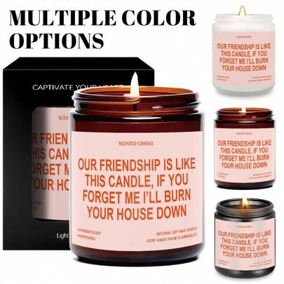 Unique Friendship Scented Candle Gift, For Female Best Friends, Coworkers, Besties, Great For Friendship Appreciation Gifts, Soul Sisters, Birthday, Graduation, Christmas Stocking Stuffers, Room Decor, Presents