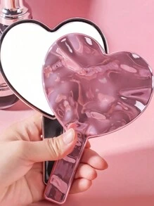 1 Peça Espelho Portátil Ondulado com Revestimento Eletrolítico em Formato de Coração, Espelho Fofo e Compacto de Alta Definição para Meninas, Maquiagem, Barato, Decoração de Quarto, Penteadeira, Viagem, Quarto, Acessórios de Maquiagem, Espelho, Espelho de Penteadeira, Mini Espelho, Espelho Compacto, Espelho Pequeno, Espelho de Mão, Barato, Enfeites de Meia, Maquiagem, Ferramentas de Maquiagem, Coisas Baratas, Presentes, Presentes para Mulheres, Presentes de Natal
