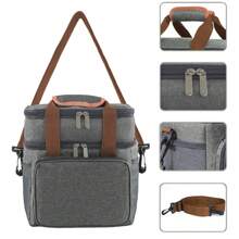 12L Thermal Bag To Keep Food Fresh And Drinks Cold Double Layer - Xám - Xem 8