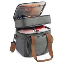 12L Thermal Bag To Keep Food Fresh And Drinks Cold Double Layer - Xám - Xem 5