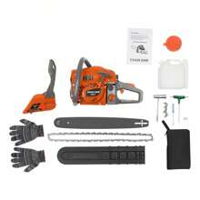 SHZICMY 20 Inch Chainsaw, 58cc Power Chain Saws Gas Powered 2 Stroke Handed Petrol Gasoline Chain Saw For Cutting Wood Outdoor Garden Farm Home - 橘色 - 查看 3