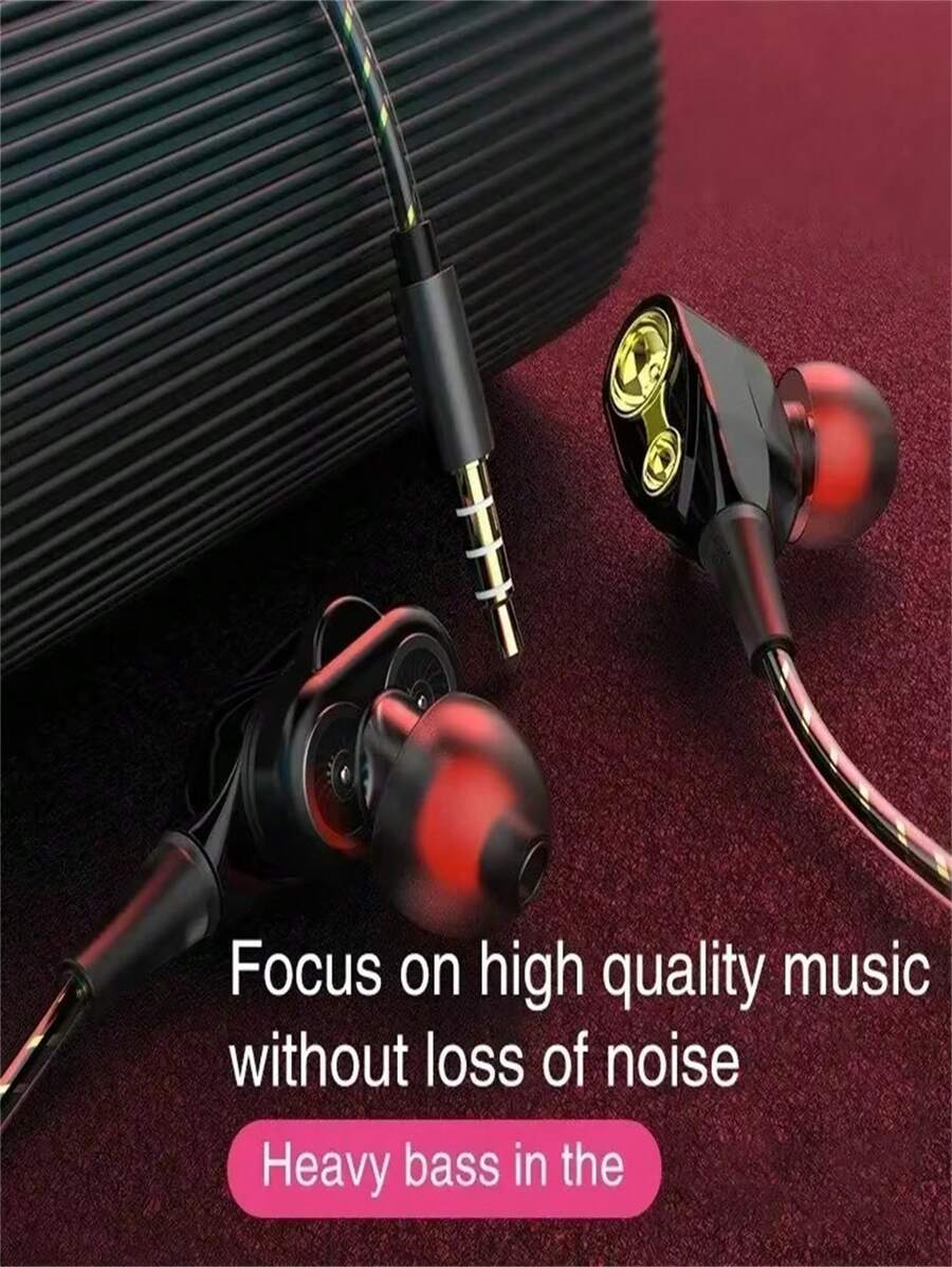 Explosive Double Moving Coil Headphones In Ear Subwoofer Cross Border