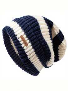 Women's And Men's Striped Beanie, Autumn/Winter Warmth And Lightweight Hatwinter Hat Fall Outfit - A - View 1