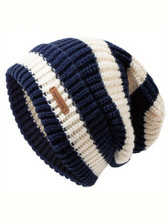Women's And Men's Striped Beanie, Autumn/Winter Warmth And Lightweight Hatwinter Hat