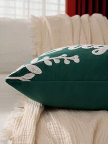 1 vỏ gối sofa Giáng sinh vui vẻ, vỏ gối trang trí Giáng sinh, bông tuyết, thêu vải nỉ mềm, dùng để trang trí mùa đông, vỏ gối sofa phòng khách, đồ trang trí giường, vui vẻ và tươi sáng, quà tặng Giáng sinh - màu xanh lá - Xem 11