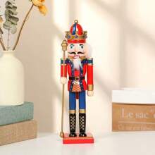 Wooden Nutcracker Ornaments Decoration Figures Puppet Home Decor (12 Inch) (Set) Gifts