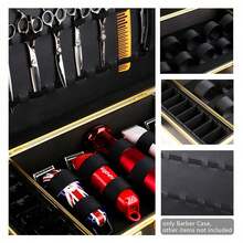 SHZICMY Hairdresser Tool Box With Code Lock, Barber Tool Travel Organizer Case, Hairdressing Salon Clipper Trimmer Holder Portable Hairdressing Scissors Bag Multifunctional, 55 X 27 X 10 Cm (Gold) - 金色 - 查看 6