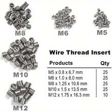 131PCS Spiral Coil Repair Kit M5 M6 M8 M10 M12 Drill Tap Thread Insert Installation Tool Tap Twist Bit Insertion Kit For Repairing Screw Holes - Red - View 5