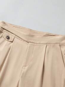 1 Stück Herren einfarbig mit Knopf verzierte Tasche lässige Hose, für den täglichen Gebrauch