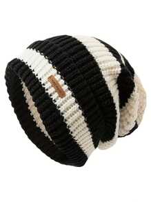 Women's And Men's Striped Beanie, Autumn/Winter Warmth And Lightweight Hatwinter Hat Fall Outfit - A - View 13