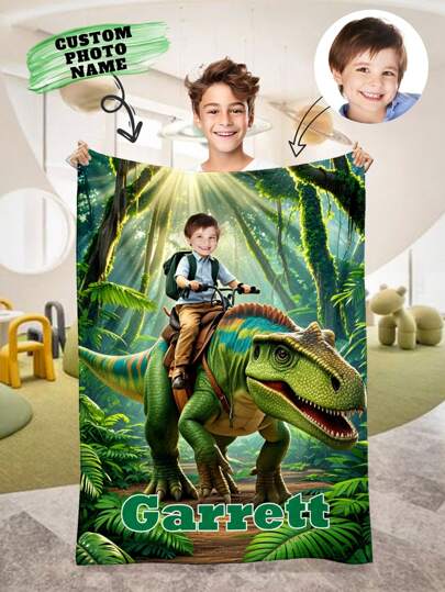 1 pièce Couverture photo en flanelle personnalisée pour lit, usage multiple pour salon, canapé, extérieur, plage, camping, animaux de compagnie. Couverture de lit personnalisée avec nom de famille/animal de compagnie/couple imprimé. Cadeau de Noël personnalisé, cadeau pour la fête des mères/pères, cadeau familial, cadeau d'anniversaire, cadeau pour ami(e), cadeau pour maman/papa, canapé-lit