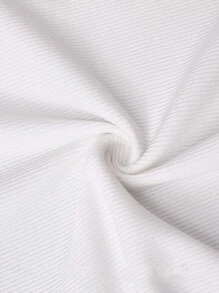 ChicMe 内置胸罩 无袖 罗纹针织背心 修身圆领 基本款上衣 - 白色 - 查看 9