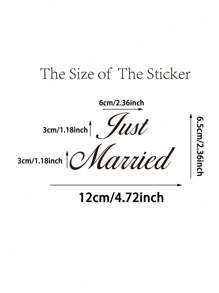 1 st 'I Do/Me Too - Just/Married - Bride/Groom' Bröllopsdekorationsklistermärke, Klistermärken, Väggdekal, Vinyldekal För Heminredning, Vårdekorationsartiklar Fräscha upp Ditt Hem, Rama Dekorationsklistermärken - Svart - Visa 13