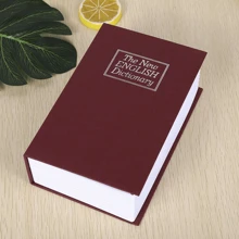 1 pièce Mini boîte de sécurité en forme de dictionnaire, coffre-fort à clé, boîte de rangement pour l'argent, les billets, les pièces et les bijoux. Coffre-fort en cadeau