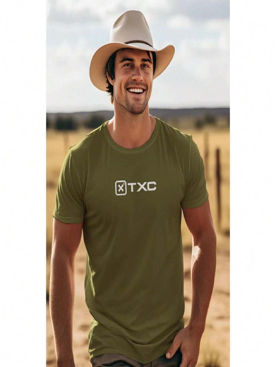 Camiseta TCX Masculina Country Estampada 100% Algodão Penteada - Verde Militar - Visão 1