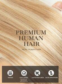 Natural Black Straight Human Hair Extensions, Invisible Micro Bead Thickened Micro Loop Hair Extensions - S18/613 - View 8