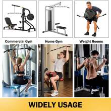 47In LAT Pull Down Bar Attachment, Deluxe Revolving Bar With Full Rotation And Rubber Handle For Gym, Strength Workout Accessories, Body Training, Muscle Building And Weight Loss - 黑色 - 查看 6