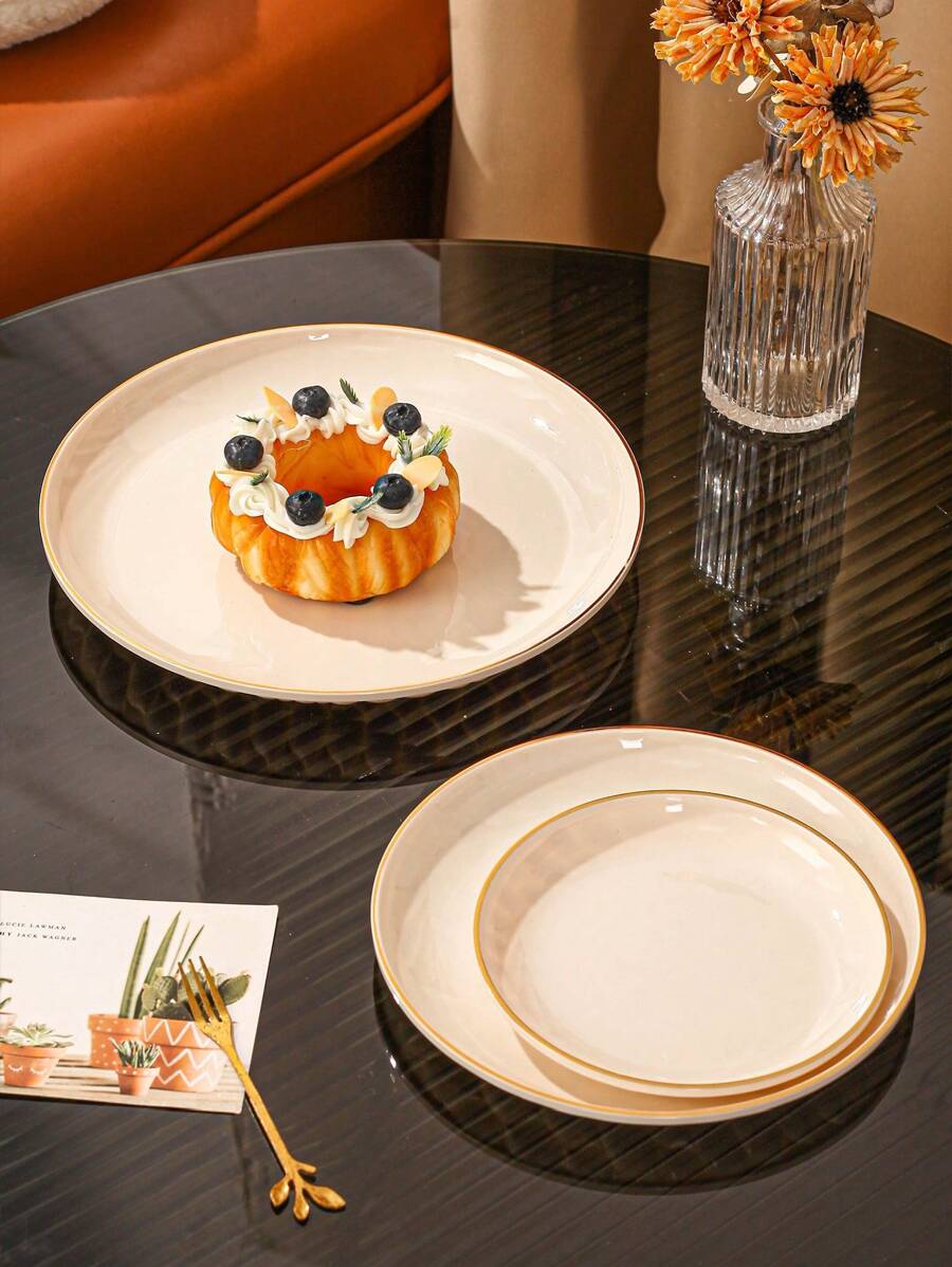 1 个花形金边托盘，多功能用途 - 彩色 - 查看 1