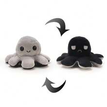 1 件万圣节双面南瓜、蜘蛛、章鱼玩偶，二合一万圣节装饰礼品 - 彩色 - 查看 18