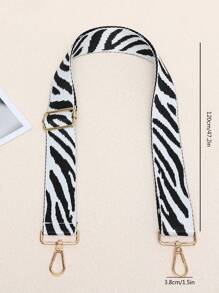 New Contrast Color Zebra Pattern Wide Strap Accessory, Suitable For Women's Handbags, Crossbody Bags, Adjustable Replacement Strap, Small Gift - Multicolor - View 8