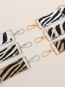New Contrast Color Zebra Pattern Wide Strap Accessory, Suitable For Women's Handbags, Crossbody Bags, Adjustable Replacement Strap, Small Gift - Multicolor - View 2
