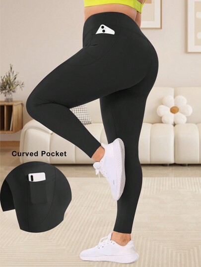 Leggings de talla grande con bolsillos para mujer, leggings opacos de cintura alta con control de abdomen, leggings deportivos de cintura alta, mallas capri de fitness con bolsillos para correr