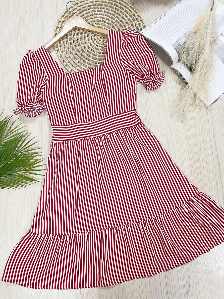 SHORT Dress With Lining Fabric DUNA Cinganinha Cute Fashion - Đỏ - Xem 1
