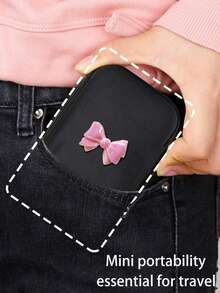 The Bow Accessory Storage Bag Can Hold Headphones, Data Cables, Cards, Playing Cards, And Portable Storage. There Are 4 Bow Colors To Choose From, Meeting Your Daily Storage Needs. Can Be Used For Travel, Work, School, And Dormitory Storage(Zipper Style Random) - Black - View 4