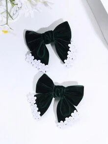2 chiếc nơ cài tóc trang trí cho bé gái bằng nhung kẹp tóc hoa thanh lịch phụ kiện kẹp tóc cho thanh thiếu niên trẻ em - Nhiều màu - Xem 10