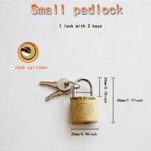 4pcs/10pcs Mini Padlock, 25mm Wide Anti-Theft Lock, Suitable For Cabinets, Milk Cartons, Luggage, Dorm Lockers, Drawers - Each Lock Comes With 2 Keys
