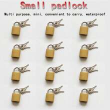 4pcs/10pcs Mini Padlock, 25mm Wide Anti-Theft Lock, Suitable For Cabinets, Milk Cartons, Luggage, Dorm Lockers, Drawers - Each Lock Comes With 2 Keys