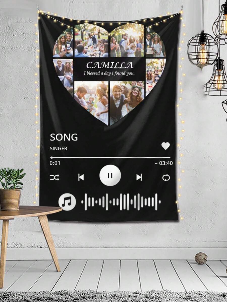 1pc Custom Photo Tapestry Custom Music Tapestry Personalized Gifts